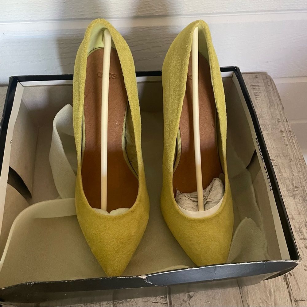 ASOS Lime Green Suede Pointed Toe High Heel Shoes Size 6 - Picture 4 of 13
